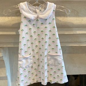2T girls white dress with pink cherries